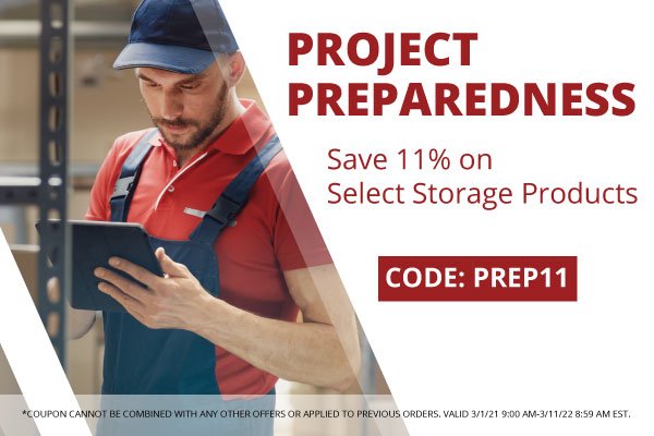Project Preparedness - Save 11% on select storage products - CODE: PREP11