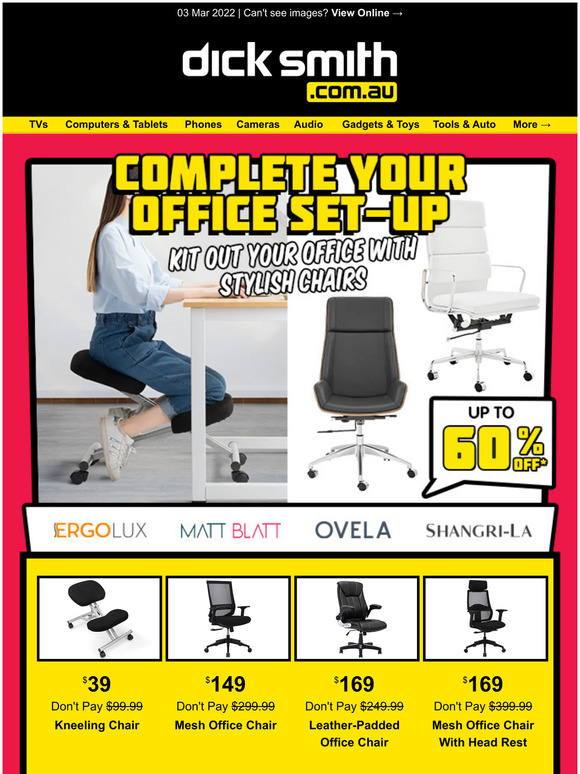 Office & Gaming Chairs up to 60% OFF!*