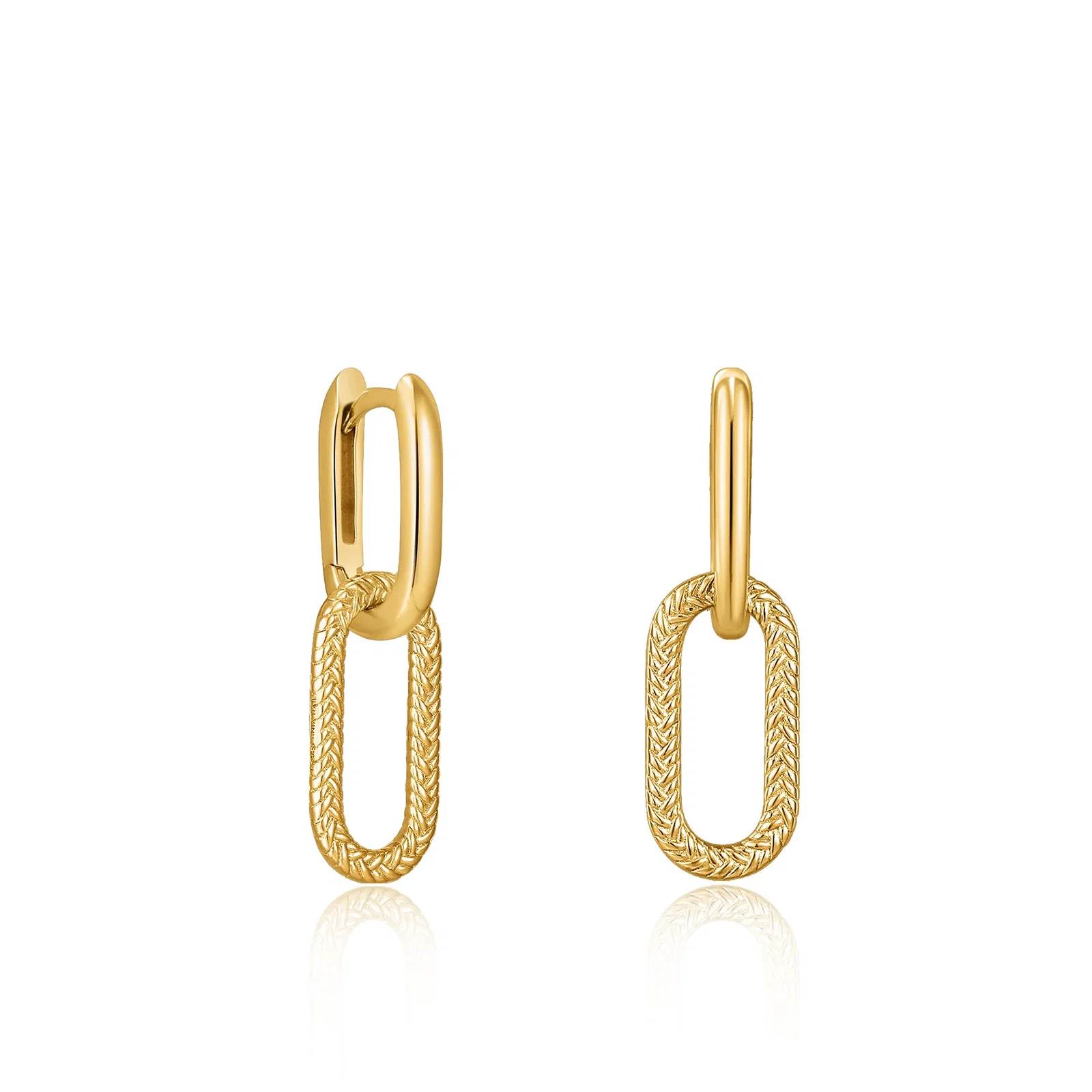 Image of Rope Oval Drop Earrings