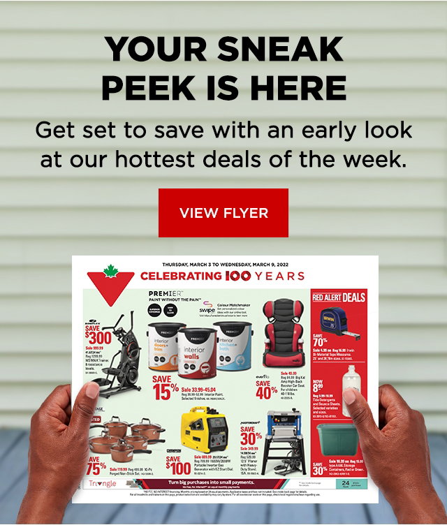 YOUR SNEAK PEEK IS HERE. Get set to save with an early look at our hottest deals of the week. VIEW FLYER