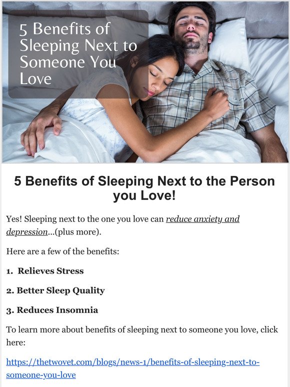 Relieve anxiety by sleeping together?