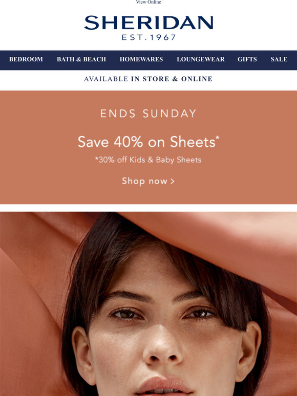 Save 40% on Sheets - 3 days only
