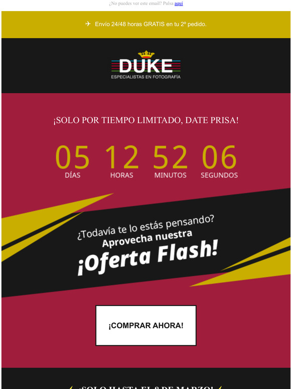  OFERTAS FLASH! --> Consigue hasta -30% DTO