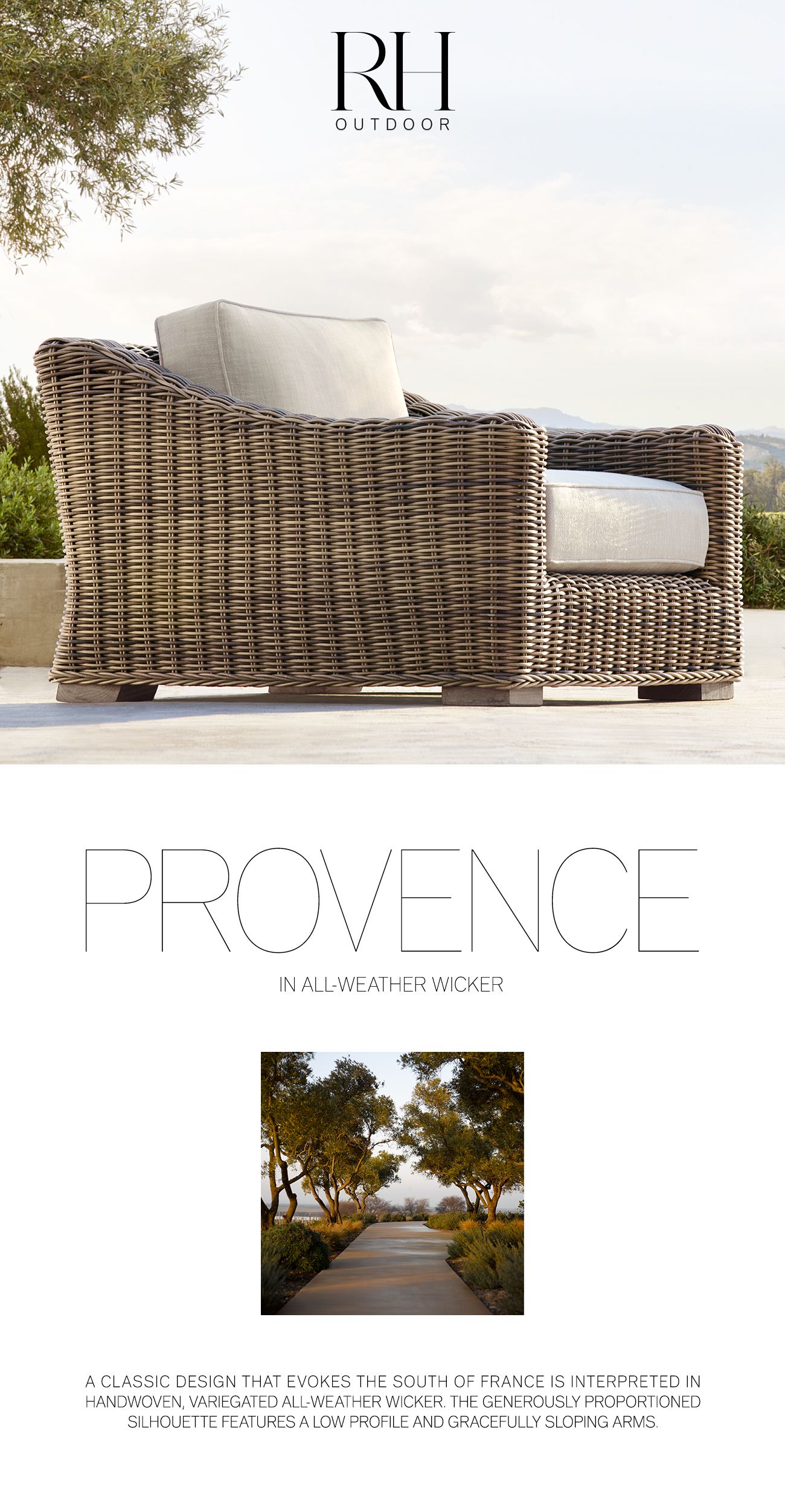 Restoration Hardware Provence & Paraiso. Handwoven Outdoor Collections
