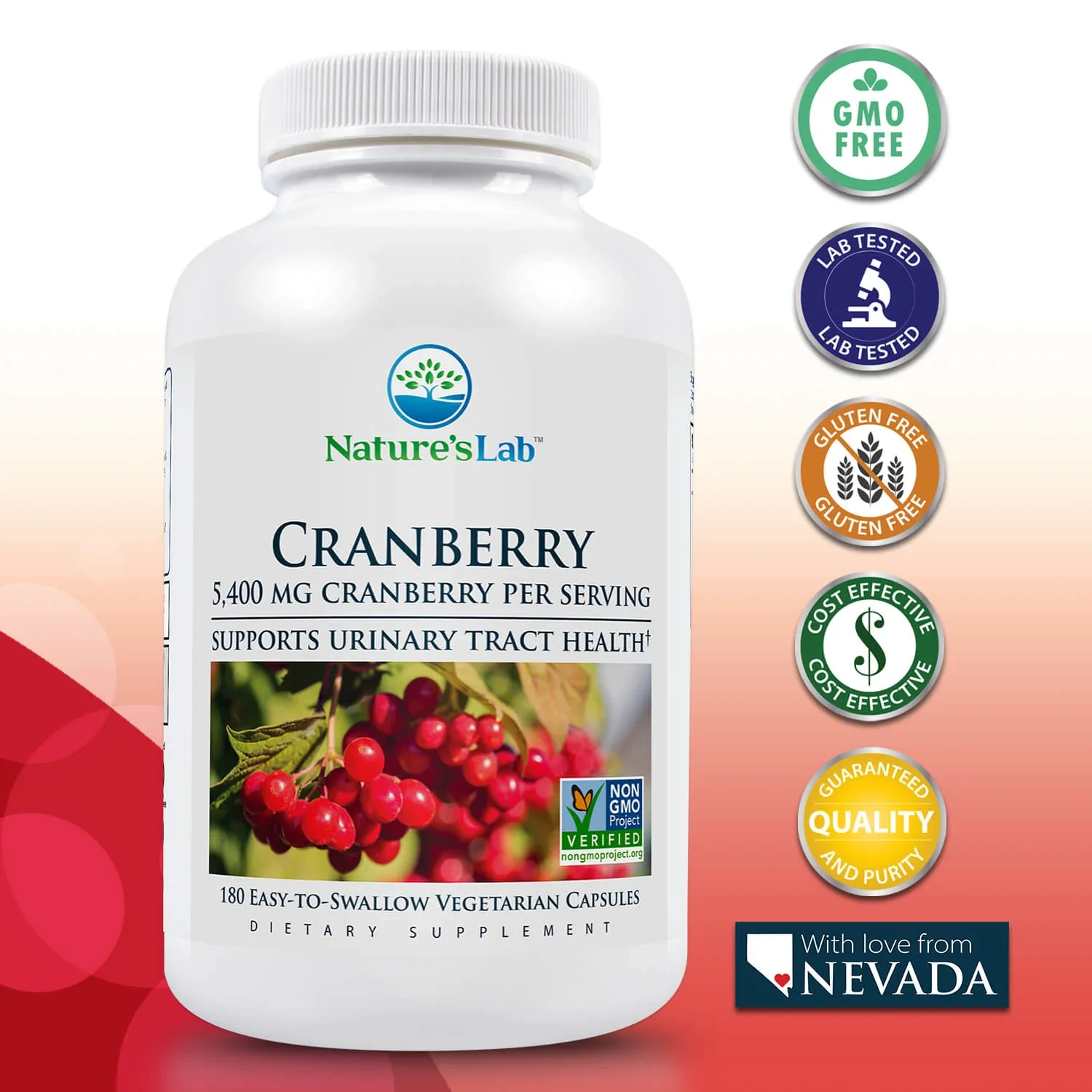 Image of Nature's Lab Cranberry 5400mg - 180 Capsules