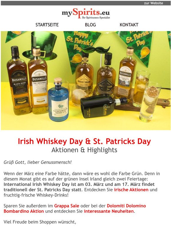 St. Patricks Day  Gratis Glser & Highlights zum irischen Feiertag