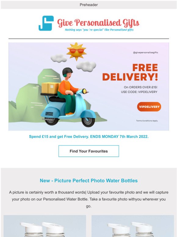 Free delivery on orders over 15