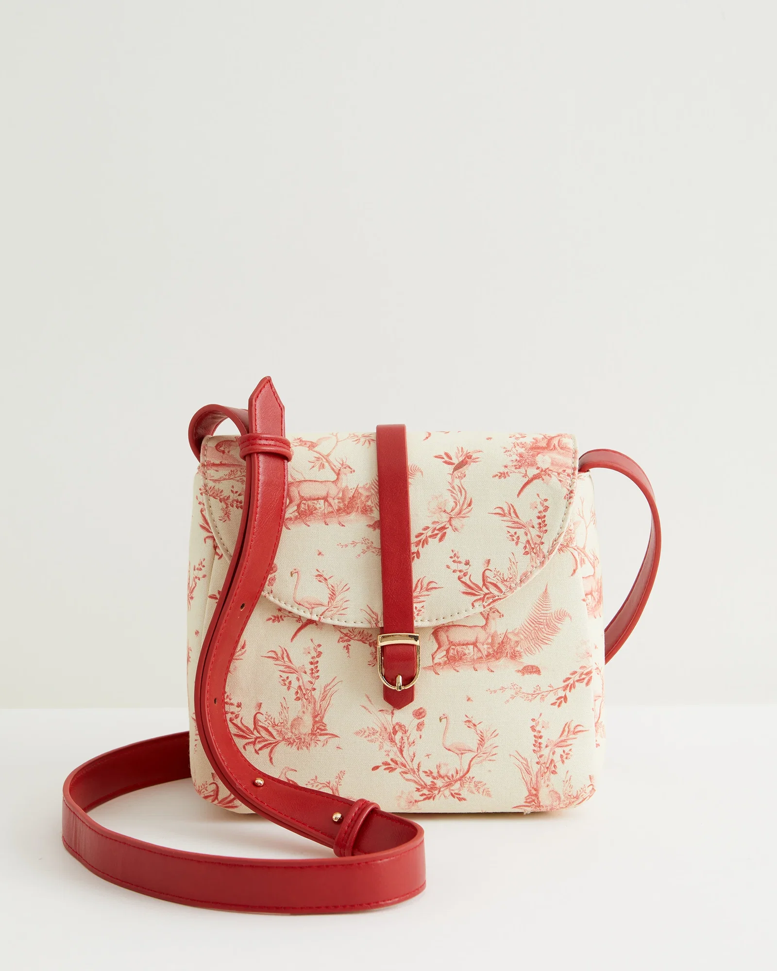 Image of Toile de Jouy Vintage Rose Buckle Bag