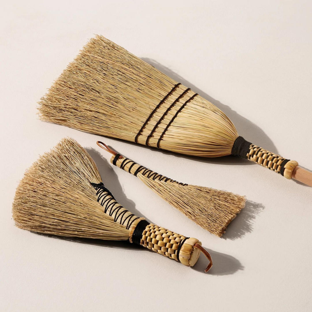 Shakerbraid Broom - Natural & Black by Berea College