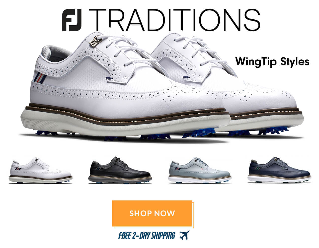 FootJoy Traditions WingTip Golf Shoes
