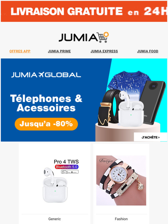 jumia.ci Faites le tour du monde avec Jumia Global Jusqu' 80 sur vos