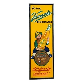Drink Vernor's Ginger Ale Metal Vertical Sign TAC 9