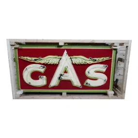 Flying A GAS w/ Chicken Wings Porcelain Neon Sign TAC 9