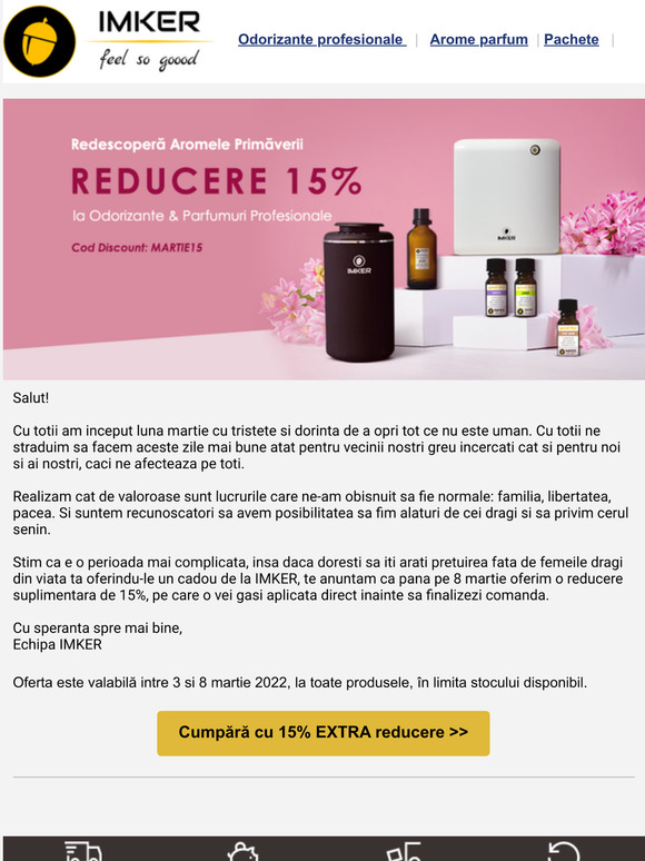 Cadouri speciale cu -15% reducere? Martie e despre recunostinta si speranta