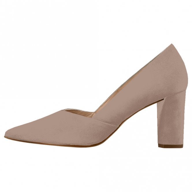 9-10 7502 Business Stylish Pointed Toe Suede Court Shoes in Nude Suede