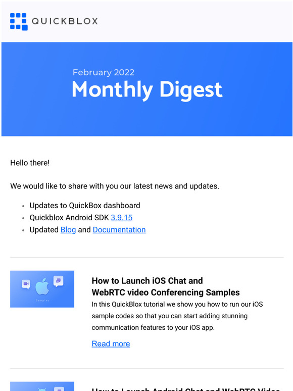 QuickBlox Digest February 2022