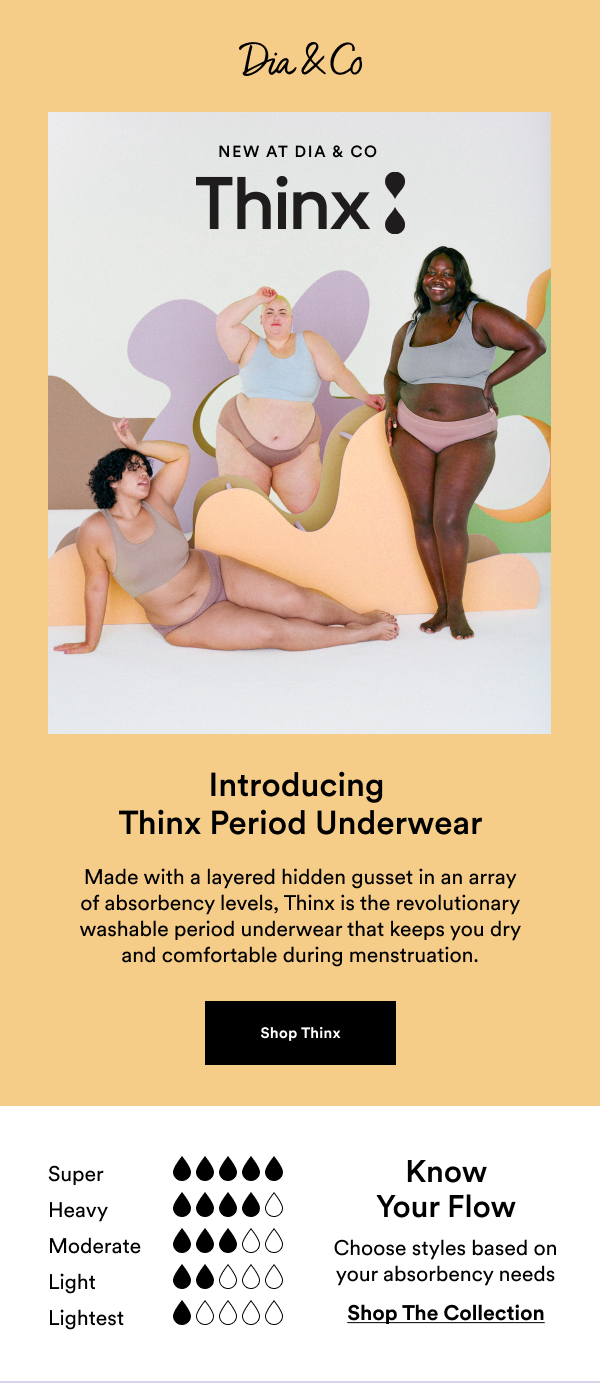 Plus-Size Retailer Dia & Co Partners With Thinx Period Underwear