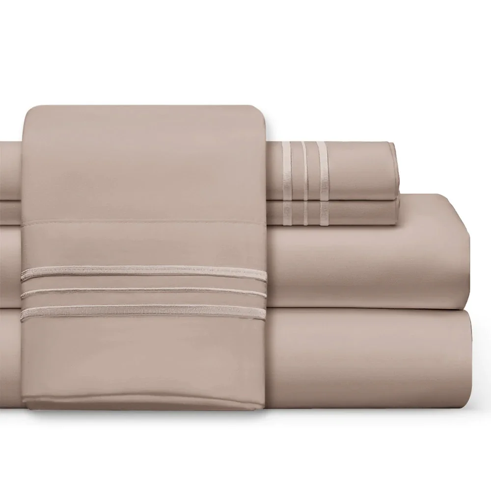 Taupe Sheet Set, 1800 Thread Count, Ultra Comfort