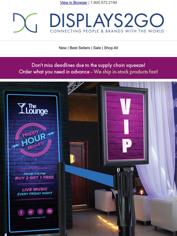 Displays2go LED Fixtures to Shed Light on Your Messages! Milled