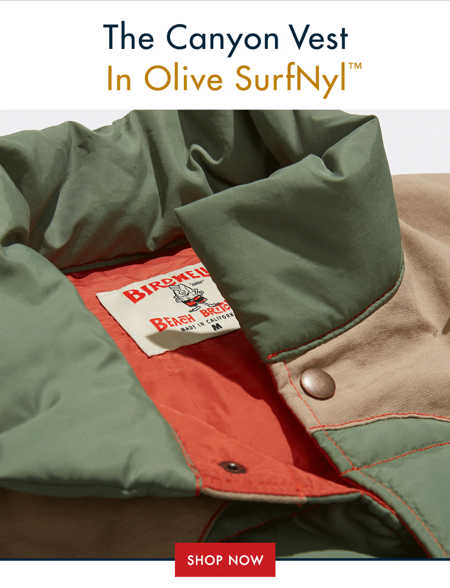 Birdwell Beach Britches: Just In: The Canyon Vest In Olive | Milled