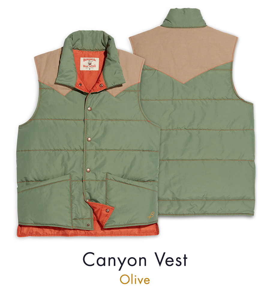 Birdwell: Just In: The Canyon Vest In Olive | Milled Birdwell: Just In: The Canyon Vest In Olive | Milled
