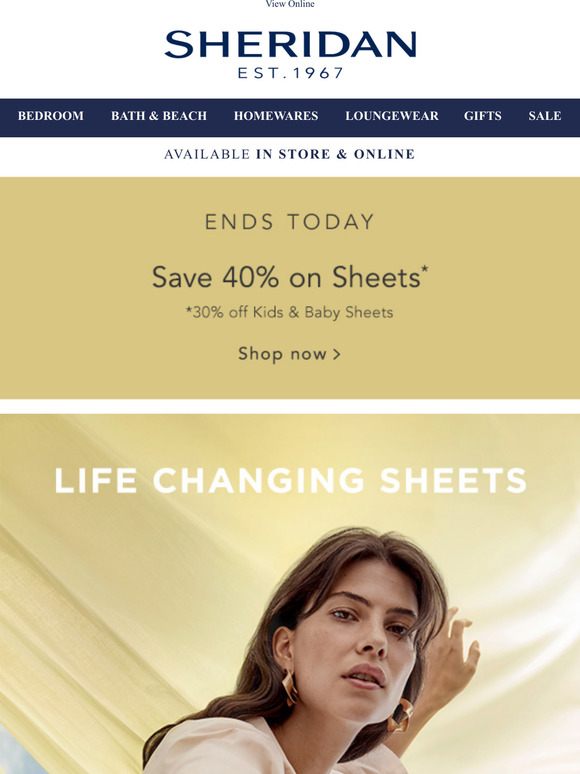 Ends Today | Save 40% on Sheets