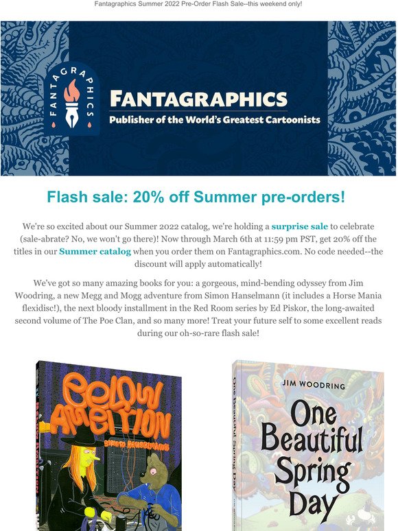  20% off Summer 2022 Titles from Fantagraphics
