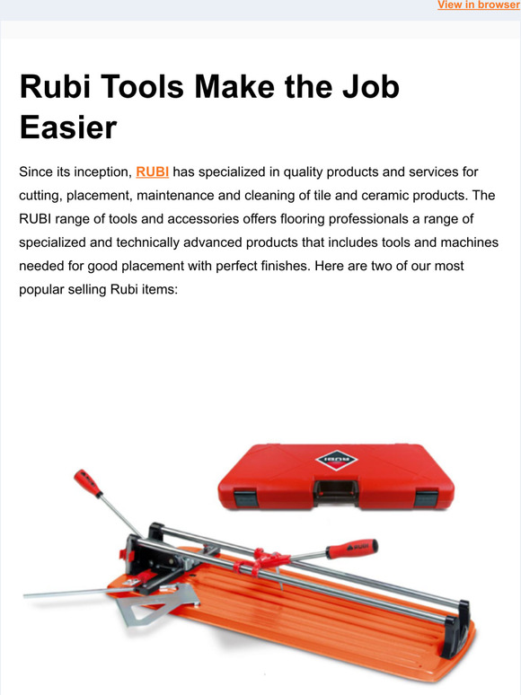there, Find out why so many floor installers choose Rubi from ShagTools