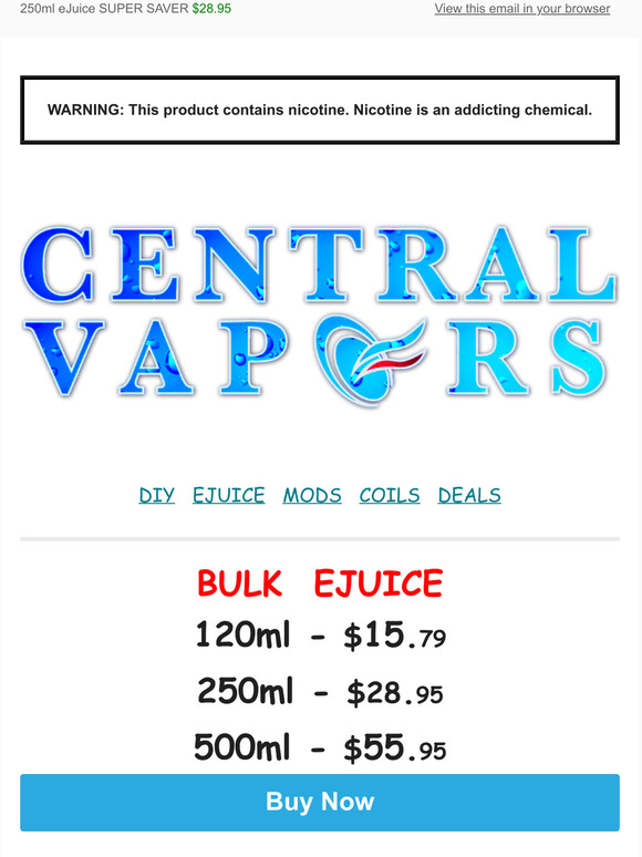 eJuice SUPER SPECIAL Bulk Size Deal!at CentralVapors