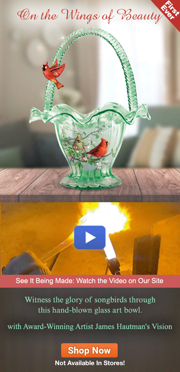 The Bradford Exchange Online Witness the Glory of Songbirds through this HandBlown Glass Art