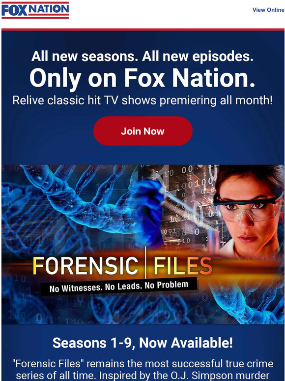Fox News: Forensic Files and New Episodes of COPS Available Now on Fox - Where Can I Watch The New Forensic Files