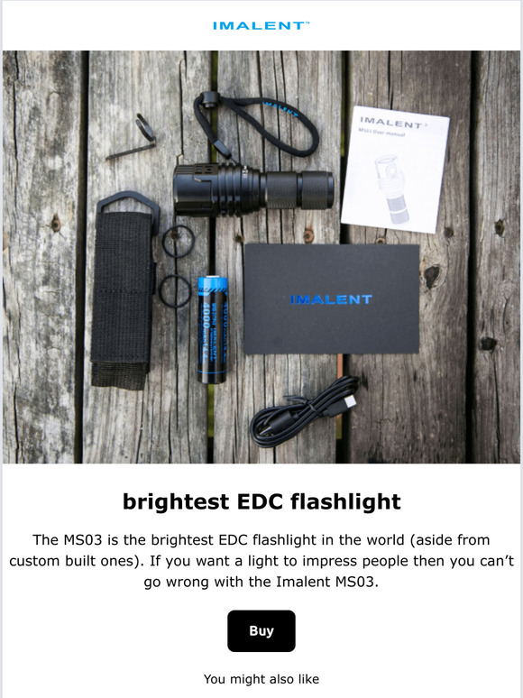 IMALENT brightest EDC flashlight Milled