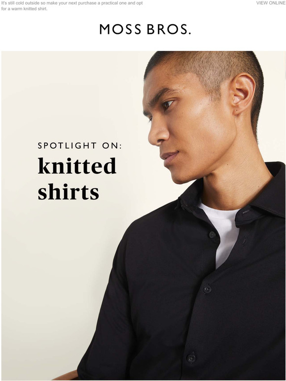Moss Bros Spotlight on knitted shirts Milled