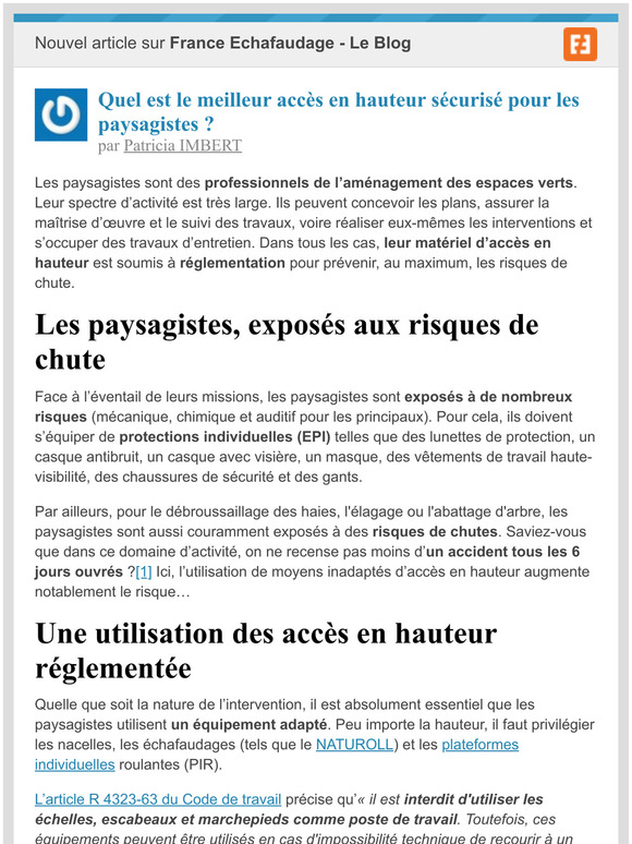 [Nouvel article] Quel est le meilleur accs en hauteur scuris pour les paysagistes ?