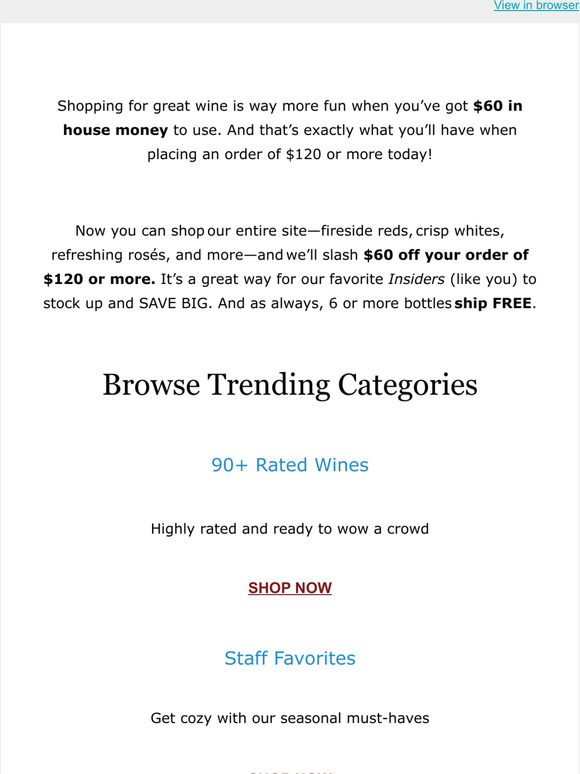 Wine Insiders Take an INSTANT 60 off now Milled