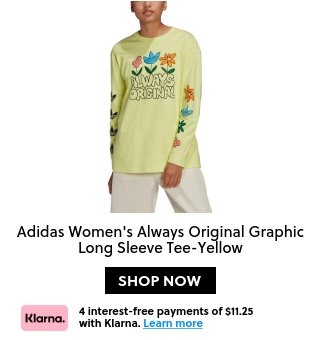 adidas Women's Always Original Graphic Long Sleeve Tee-Yellow