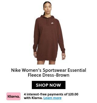  Nike Women's Sportswear Essential Fleece Dress-Brown