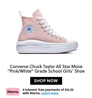 Converse Chuck Taylor All Star Move "Pink/White" Grade School Girls' Shoe