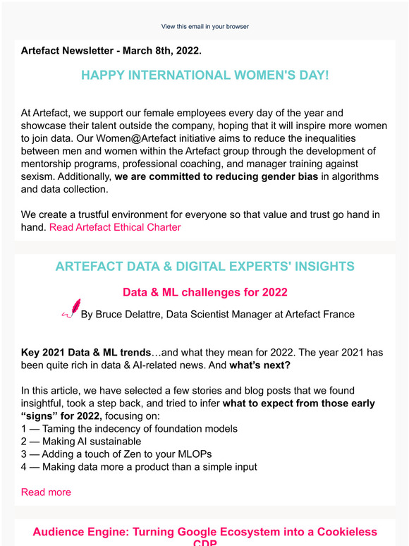 MARCH | Data & ML challenges for 2022 | Scale personalization efforts with data-driven marketing| Carrefour reduces food waste thanks to AI