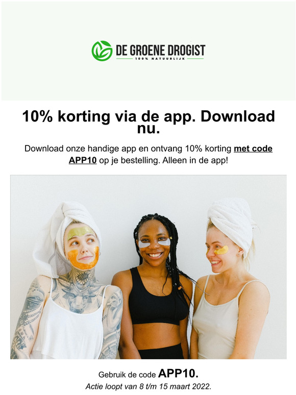 10% korting in onze APP