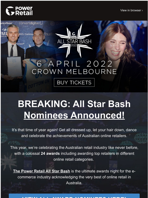 Power Retail The All Star Bash finalists revealed! Check them out now