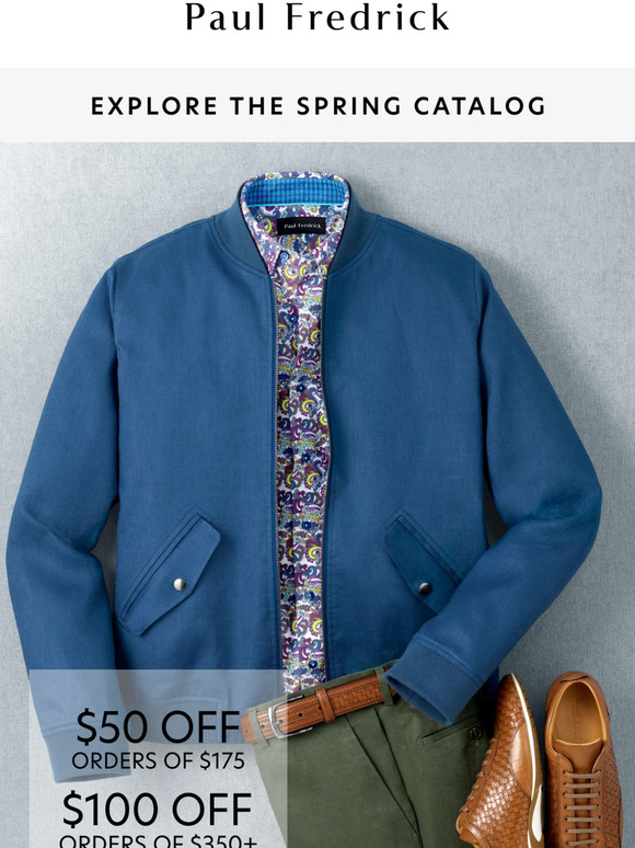 Paul Fredrick Its here the Spring Catalog. Milled