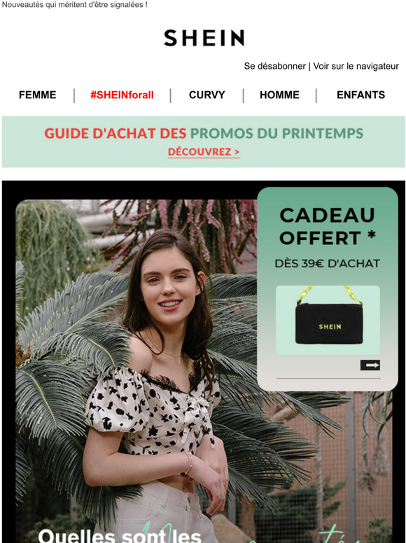 SHEIN Offres Exclusives 20 sur tout & Livraison Gratuite ! Quelles sont les nouveauts de