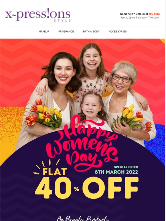 Celebrate women with Flat 40% off  ends tonight!