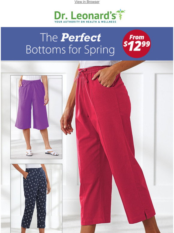 Dr. Leonard's: The Perfect Bottoms for SPRING | Starting at $12.99 | Milled