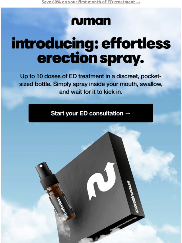 numan Introducing Effortless Erection Spray Milled