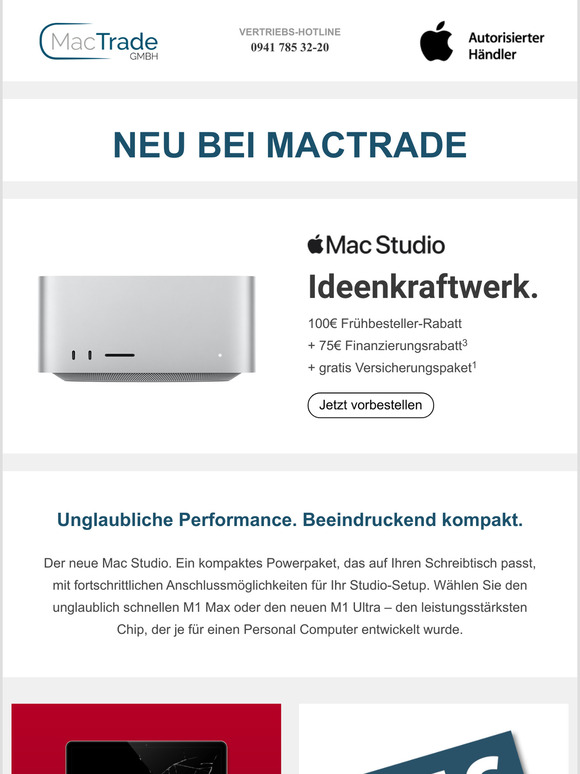 Neu bei MacTrade  Mac Studio jetzt vorbestellen!
