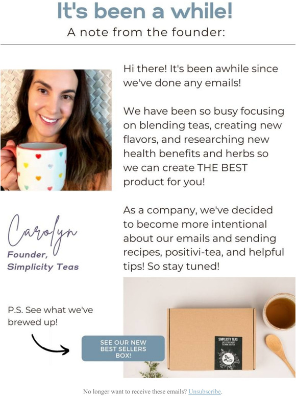 A Note From Our Founder!