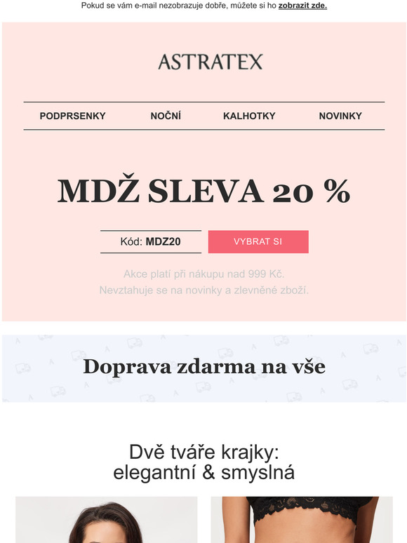 Posledn ance vyut 20% slevu a dopravu zdarma.