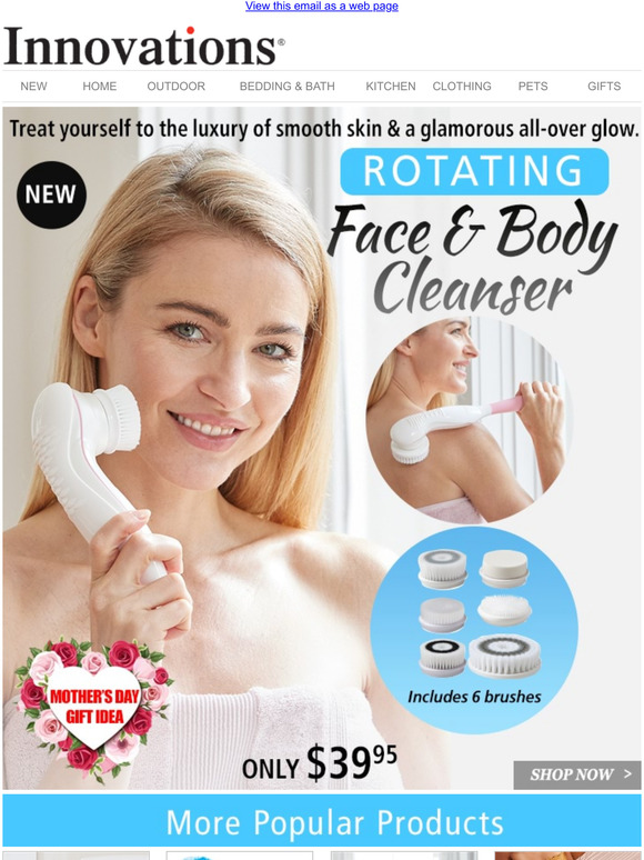Innovations Rotating Face & Body Cleanser Comes with 6 brushes! Milled